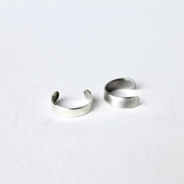 Close up of Sterling Silver  classic ear cuff 